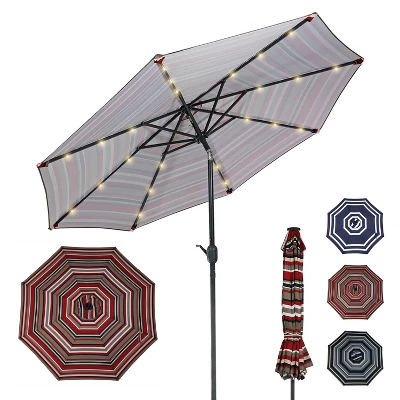 Sunnydaze Decor Sunnydaze Outdoor Solar Patio Umbrella With Polyester Canopy, LED Lights And Push Button Tilt And Crank 19 Sunnydaze Decor Sunnydaze Outdoor Solar Patio Umbrella With Polyester Canopy, LED Lights And Push Button Tilt And Crank - Image 17
