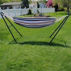 Sunnydaze Decor Sunnydaze Large Double Brazilian Hammock With Universal Stand - 450 Lb Weight Capacity -Furniture GUEST 67f94fc9 aaa0 4688 b5f5 316cf079ce10