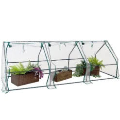 Sunnydaze Decor Sunnydaze Outdoor Portable Slanted Top Plant Shelter Mini Cloche Greenhouse With Zipper Doors - 36" - Clear 19 Sunnydaze Decor Sunnydaze Outdoor Portable Slanted Top Plant Shelter Mini Cloche Greenhouse With Zipper Doors - 36" - Clear -Furniture GUEST 683e5120 63d2 4fd8 a93b 6665b5d7d36d