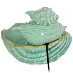 Sunnydaze Decor Sunnydaze Indoor Home Decorative Stacked Tiered Seashells Tabletop Water Fountain Feature - 7" - Green -Furniture GUEST 68458d52 648f 453b a114 4c8eddcc58a0