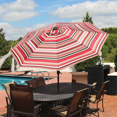 Sunnydaze Decor Sunnydaze Outdoor Solar Patio Umbrella With Polyester Canopy, LED Lights And Push Button Tilt And Crank 15 Sunnydaze Decor Sunnydaze Outdoor Solar Patio Umbrella With Polyester Canopy, LED Lights And Push Button Tilt And Crank - Image 13