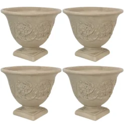 Sunnydaze Decor Sunnydaze Indoor/Outdoor Patio, Garden, Or Porch Weather-Resistant Double-Walled Darcy Flower Pot Planter - 16" - Beige -Furniture GUEST 689e1ef3 da0a 4ab4 839d 118ed470f659