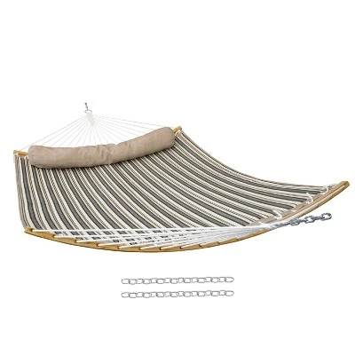 Sunnydaze Decor Sunnydaze Heavy-Duty Quilted 2-Person Hammock With Curved Bamboo Spreader Bars - 450 Lb Weight Capacity 19 Sunnydaze Decor Sunnydaze Heavy-Duty Quilted 2-Person Hammock With Curved Bamboo Spreader Bars - 450 Lb Weight Capacity - Image 17