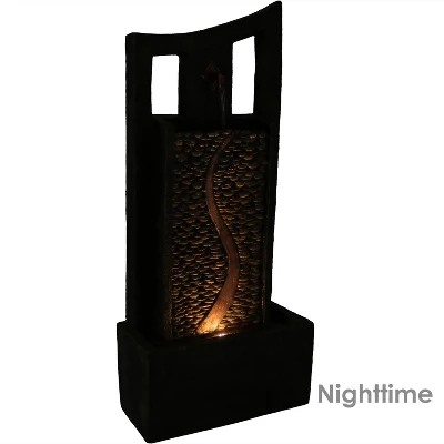 Sunnydaze Decor Sunnydaze 39"H Electric Polyresin And Fiberglass Modern Road Column Outdoor Water Fountain With LED Lights 4 Sunnydaze Decor Sunnydaze 39"H Electric Polyresin And Fiberglass Modern Road Column Outdoor Water Fountain With LED Lights - Image 2