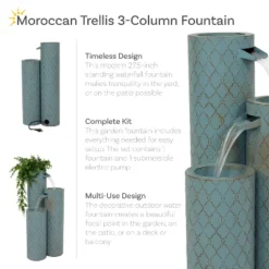 Sunnydaze Decor Sunnydaze Moroccan Trellis 3-Column Modern Outdoor Water Fountain - 27.5" 18 Sunnydaze Decor Sunnydaze Moroccan Trellis 3-Column Modern Outdoor Water Fountain - 27.5" -Furniture GUEST 6cf91cbc ffc2 44b7 b5fb 6764e63876f9