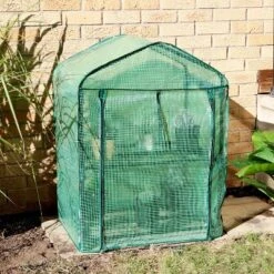 Sunnydaze Decor Sunnydaze Outdoor Portable Growing Rack 2-Tier Greenhouse With Roll-Up Door - 2 Shelves - Green -Furniture GUEST 6d3f4672 5491 4e2a 8dca 15d5182a664a
