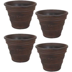 Sunnydaze Decor Sunnydaze Indoor/Outdoor Patio, Garden, Or Porch Weather-Resistant Double-Walled Laurel Flower Pot Planter - 13" - Rust Finish -Furniture GUEST 6ed9b7cc 1b63 4b67 a9f0 064c3d11d4f9