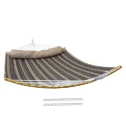 Sunnydaze Decor Sunnydaze Heavy-Duty Quilted 2-Person Hammock With Curved Bamboo Spreader Bars - 450 Lb Weight Capacity 35 Sunnydaze Decor Sunnydaze Heavy-Duty Quilted 2-Person Hammock With Curved Bamboo Spreader Bars - 450 Lb Weight Capacity -Furniture GUEST 6fa6645d ca86 40a3 b97a b98fecc03fb6