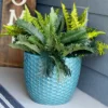 Sunnydaze Decor Sunnydaze Raised Hexagon Pattern Glazed Ceramic Planter - Turquoise - 14" Round -Furniture GUEST 6fb669c5 a485 4b6a 9f8f 6d273bcf5664