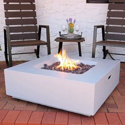 Sunnydaze Decor Sunnydaze Contempo Outdoor Propane Gas Fire Pit Bowl With Weather-Resistant Durable Cover And Lava Rocks - 34" Square 3 Sunnydaze Decor Sunnydaze Contempo Outdoor Propane Gas Fire Pit Bowl With Weather-Resistant Durable Cover And Lava Rocks - 34" Square