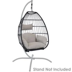 Sunnydaze Decor Sunnydaze Outdoor Resin Wicker Patio Oliver Lounge Hanging Basket Egg Chair Swing With Cushions And Headrest - Gray - 2pc 15 Sunnydaze Decor Sunnydaze Outdoor Resin Wicker Patio Oliver Lounge Hanging Basket Egg Chair Swing With Cushions And Headrest - Gray - 2pc -Furniture GUEST 7155d48a 6e19 4e32 9369 4f482c2931ff