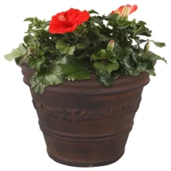 Sunnydaze Decor Sunnydaze Indoor/Outdoor Patio, Garden, Or Porch Weather-Resistant Double-Walled Laurel Flower Pot Planter - 13" - Rust Finish -Furniture GUEST 717640af 1222 413f ba49 6f279dfde2a3