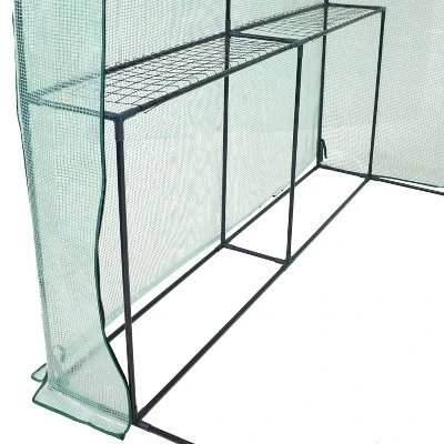 Sunnydaze Decor Sunnydaze Outdoor Portable Growing Rack Petite Deluxe Mini Walk-In Greenhouse With Roll-Up Door - 1 Shelf - Green 7 Sunnydaze Decor Sunnydaze Outdoor Portable Growing Rack Petite Deluxe Mini Walk-In Greenhouse With Roll-Up Door - 1 Shelf - Green - Image 5