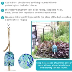 Sunnydaze Decor Sunnydaze Outdoor Natural Melody Glass Wind Bell Chime - 7.5" - Blue Freeze