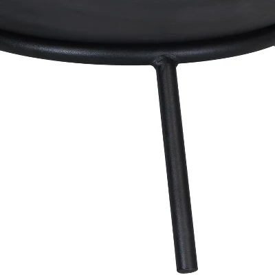 Sunnydaze Decor Sunnydaze Outdoor Camping Or Backyard Cast Iron Round Rustic Raised Fire Pit Bowl With Steel Finish On Stand - 22" 4 Sunnydaze Decor Sunnydaze Outdoor Camping Or Backyard Cast Iron Round Rustic Raised Fire Pit Bowl With Steel Finish On Stand - 22" - Image 2