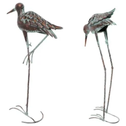 Sunnydaze Decor Sunnydaze Patina Crane Metal Outdoor Detailed Garden Statue - Brown/Blue - 2pc -Furniture GUEST 740fbf55 b174 4b61 9e24 998a00d5918a