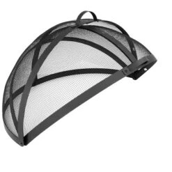 Sunnydaze Decor Sunnydaze Outdoor Heavy-Duty Steel Mesh Round Easy-Opening Camp Fire Pit Spark Screen Lid With Hinged Door - Black -Furniture GUEST 76da8c4a 23d3 4e24 881c 7e01bf9f967f