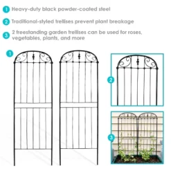 Sunnydaze Decor Sunnydaze Metal Wire Traditional Garden Trellis For Climbing Plants And Flowers - 32" H - Black - 2-Pack -Furniture GUEST 76ea74fa e05b 44fb a7c2 8bb86d7a7ba7