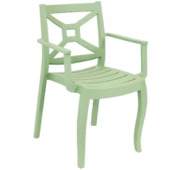 Sunnydaze Decor Sunnydaze Polypropylene Stackable Tristana Outdoor Patio Arm Chair -Furniture GUEST 772fc9a8 4f38 4e53 8858 7205ba950bd3
