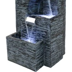 Sunnydaze Decor Sunnydaze 32"H Electric Polyresin Cascading Tower Tiered Outdoor Water Fountain With LED Lights -Furniture GUEST 777dbbac 00ce 41e1 b4a4 49b58ab5426a