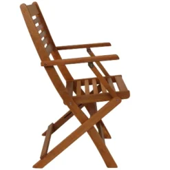 Sunnydaze Decor Sunnydaze Meranti Wood With Teak Oil Finish Wooden Folding Patio Lawn Slatted Arm Chairs Set - Brown - 2pk -Furniture GUEST 78fce8c9 7fd7 4f30 abaf 4b030eaf9f04 1