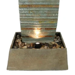 Sunnydaze Decor Sunnydaze 49"H Electric Spiraling Slate Outdoor Water Fountain With LED Lights -Furniture GUEST 794120fd ee8e 4eda bebb c9d360492d3e