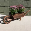 Sunnydaze Decor Sunnydaze Wooden Decorative Wheelbarrow Planter For Patio, Lawn And Garden - 35" L X 10" W X 11" - Brown