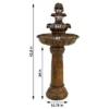 Sunnydaze Decor Sunnydaze Outdoor Solar Powered Ornate Elegance Tiered Water Fountain With Battery Backup And LED Light - 41" - Rustic Finish -Furniture GUEST 79b32d14 8fc7 4d7e 8bb2 d166d2408d29