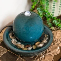 Sunnydaze Decor Sunnydaze Indoor Home Decorative Smooth Glazed Ceramic Orb Tabletop Water Fountain Feature - 7" -Furniture GUEST 7a8fdf91 5eea 4e89 9776 41bb5526ee4d