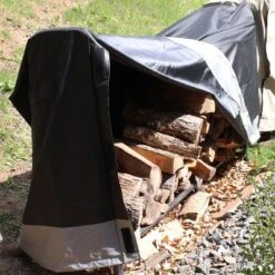Sunnydaze Decor Sunnydaze Outdoor Weather-Resistant Heavy-Duty Polyester With PVC Backing Firewood Log Rack Cover - Gray And Black -Furniture GUEST 7b133a5d e303 4473 b065 525f20315caa