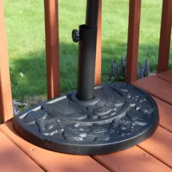 Sunnydaze Decor Sunnydaze Round Half Outdoor/Patio Umbrella - Floral Resin - 19" - Black