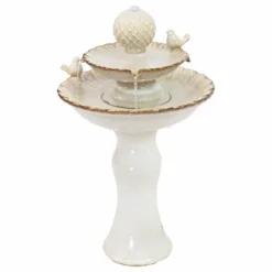 Sunnydaze Decor Sunnydaze 27"H Electric Ceramic 2-Tier Resting Birds Outdoor Water Fountain -Furniture GUEST 7b82b9cc 27d4 4a2f a42e 962bfc4b7068