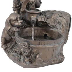 Sunnydaze Decor Sunnydaze Outdoor Polyresin Boy With Dog Solar Powered Water Fountain Feature With LED Light - 15" - Light Brown -Furniture GUEST 7c4bb9df 6d7b 43c7 872f 7cc0c9cefab4