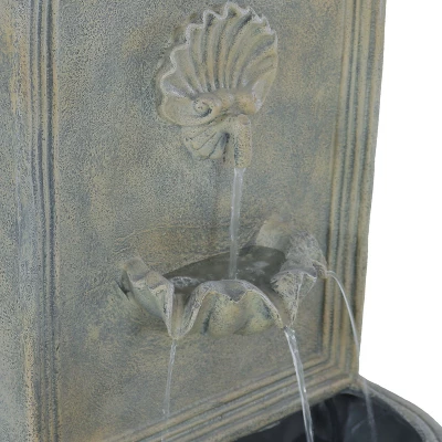 Sunnydaze Decor Sunnydaze 27"H Solar Only Polystone Seaside Outdoor Wall-Mount Water Fountain 4 Sunnydaze Decor Sunnydaze 27"H Solar Only Polystone Seaside Outdoor Wall-Mount Water Fountain - Image 2