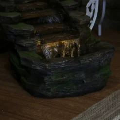 Sunnydaze Decor Sunnydaze 14"H Electric Polyresin Shale Falls Outdoor Water Fountain With LED Lights -Furniture GUEST 7de87377 5b0e 4a1e aa52 7a28bff11e00