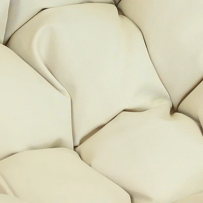 Sunnydaze Decor Sunnydaze Outdoor Resin Wicker Patio Lorelei Hanging Basket Egg Chair Swing With Cushions And Headrest - Beige - 2pc 5 Sunnydaze Decor Sunnydaze Outdoor Resin Wicker Patio Lorelei Hanging Basket Egg Chair Swing With Cushions And Headrest - Beige - 2pc - Image 3