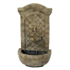 Sunnydaze Decor Sunnydaze 31"H Electric Polystone Rosette Leaf Outdoor Wall-Mount Water Fountain -Furniture GUEST 7ed670a4 d215 4df3 9b67 4164b7629ebb