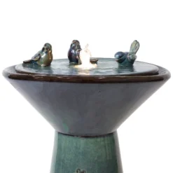 Sunnydaze Decor Sunnydaze Gathering Birds Ceramic Outdoor Fountain With LED Lights -Furniture GUEST 7ef50f47 2d78 46b8 baa8 367ec4742edf