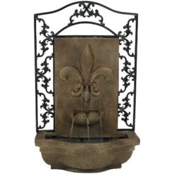 Sunnydaze Decor Sunnydaze French Lily Solar Outdoor Wall Fountain With Battery Pack - 33-Inch -Furniture GUEST 7f436915 2677 497e ae24 b8f4a77a65ed