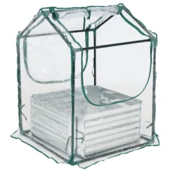 Sunnydaze Decor Sunnydaze Steel Raised Garden Bed With PVC Greenhouse Cover - Clear -Furniture GUEST 7f5bdc82 5dfd 46a4 bbc5 e478e7ceb1b2