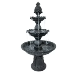 Sunnydaze Decor Sunnydaze Electric Fiberglass 3-Tier Welcome Pineapple Top Outdoor Water Fountain - 57" -Furniture GUEST 80fef868 97b7 4c27 9e51 9693dcd099b9