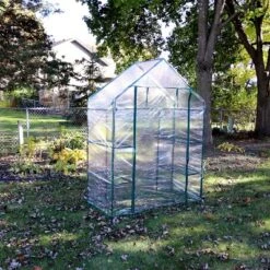 Sunnydaze Decor Sunnydaze Outdoor Portable Tiered Growing Rack Deluxe Walk-In Greenhouse With Roll-Up Door - 4 Shelves - Clear - 54" X 28" X 77" -Furniture GUEST 814f7270 00c1 4a5e ad3c b1005f24139f