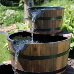 Sunnydaze Decor Sunnydaze 30"H Electric Wood Rustic Farmhouse Style 3-Tier Barrel Outdoor Water Fountain 15 Sunnydaze Decor Sunnydaze 30"H Electric Wood Rustic Farmhouse Style 3-Tier Barrel Outdoor Water Fountain -Furniture GUEST 82969a04 5f3f 42a4 b793 455fb262163a