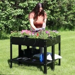 Sunnydaze Decor Sunnydaze Hot Dip Galvanized Steel Raised Garden Bed With Mesh Shelf - Set Of 2 -Furniture GUEST 838a7233 dda3 4e1c a128 6034cff717f1