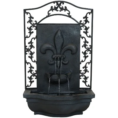 Sunnydaze Decor Sunnydaze 33"H Solar-Powered Polystone French Lily Design Outdoor Wall-Mount Water Fountain 10 Sunnydaze Decor Sunnydaze 33"H Solar-Powered Polystone French Lily Design Outdoor Wall-Mount Water Fountain - Image 8