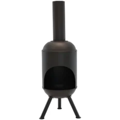 Sunnydaze Decor Sunnydaze Outdoor Backyard Patio Modern Steel Wood-Burning Fire Pit Chiminea With Wood Grate - 5' - Black -Furniture GUEST 84306be0 b31a 41cd a61c 20b9f66d2656