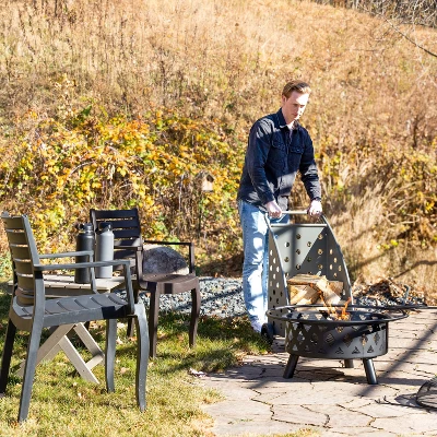 Sunnydaze Decor Sunnydaze Powder-Coated Steel Log Cart - 34" H - Gray 9 Sunnydaze Decor Sunnydaze Powder-Coated Steel Log Cart - 34" H - Gray - Image 7