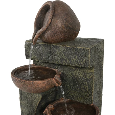Sunnydaze Decor Sunnydaze 39"H Electric Polyresin And Fiberglass Cascading Earthenware Tiered Outdoor Water Fountain 4 Sunnydaze Decor Sunnydaze 39"H Electric Polyresin And Fiberglass Cascading Earthenware Tiered Outdoor Water Fountain - Image 2