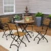 Sunnydaze Decor Sunnydaze Indoor/Outdoor Modern Chestnut Wood Folding Bistro Table And Chairs - Dark Brown - 5pc 2 Sunnydaze Decor Sunnydaze Indoor/Outdoor Modern Chestnut Wood Folding Bistro Table And Chairs - Dark Brown - 5pc -Furniture GUEST 85e7b3ce 555f 4921 90e2 075fc3709c00
