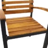 Sunnydaze Decor Sunnydaze 2pk Julian Acacia Wood And Steel Outdoor Patio Arm Chairs -Furniture GUEST 86192756 d4fe 4c3c 848a 60503a104362